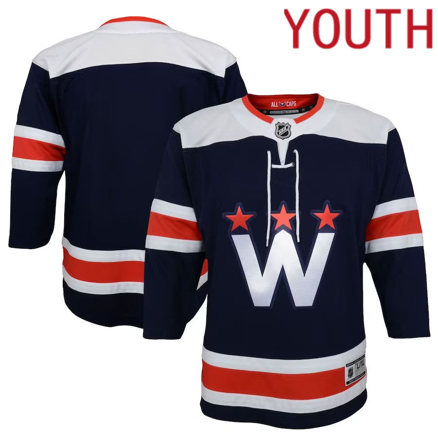 Youth Washington Capitals Navy Alternate Premier NHL Jerseys->youth nhl jersey->Youth Jersey